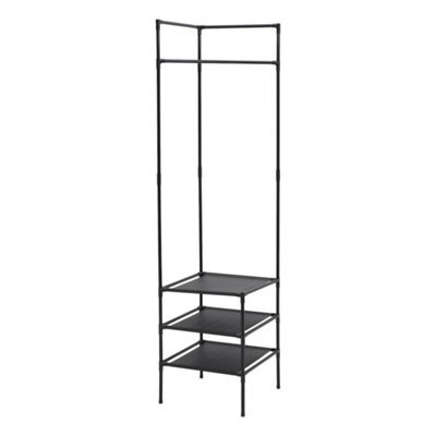 3 Tier Clothes Rack Shoe Storage Coat Stand Entryway Corner Garment Hanger - image 1