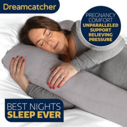 Dreamcatcher U Shaped Pregnancy Pillow Grey, Maternity Cushion Machine Washable & Removable Velvet Cover - thumbnail 4