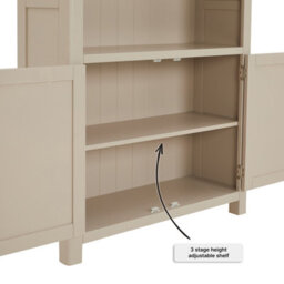 The Furniture Market Marbury Putty Grey Painted Tall Wide Bookcase With 2 Door Cupboard - thumbnail 6