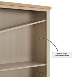 The Furniture Market Marbury Putty Grey Painted Tall Wide Bookcase With 2 Door Cupboard - thumbnail 7
