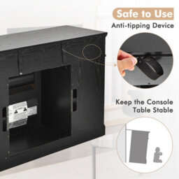 Costway Fireplace Tv Stand Set For 55 Inches W/ 2000W Electric Fireplace Insert-Black - thumbnail 7