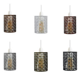 Brushed Silver Drum Lampshade Modern Retro Style Metal Light Shade For Ceiling Pendant Or Table Lamps - thumbnail 7