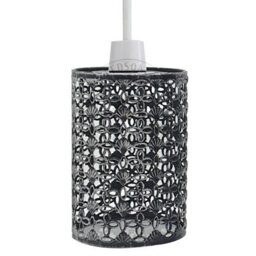Brushed Silver Drum Lampshade Modern Retro Style Metal Light Shade For Ceiling Pendant Or Table Lamps - thumbnail 8