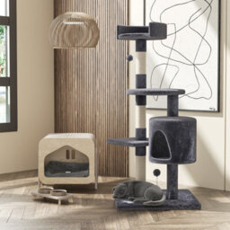 116Cm Large Cat Scratching Post Strong Multilevel Cat Tree Tower Activity Centre - thumbnail 3