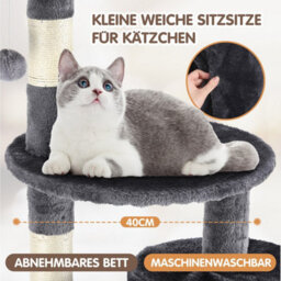 116Cm Large Cat Scratching Post Strong Multilevel Cat Tree Tower Activity Centre - thumbnail 6