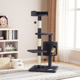 116Cm Large Cat Scratching Post Strong Multilevel Cat Tree Tower Activity Centre - thumbnail 1