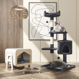 116Cm Large Cat Scratching Post Strong Multilevel Cat Tree Tower Activity Centre - thumbnail 4