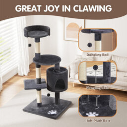 116Cm Large Cat Scratching Post Strong Multilevel Cat Tree Tower Activity Centre - thumbnail 5