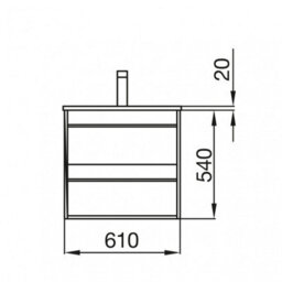 Salgar Attila Noir 600mm Wall Hung Basin Unit With Matt Black Handles - Ostippo Oak - thumbnail 3