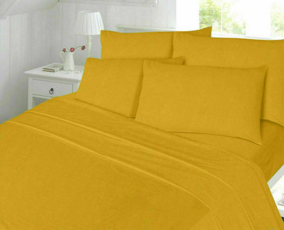 Chilimilii Flannelette Sheet Set 4Pc 100 % Brushed Cotton Thermal Soft Warm Bedding Set- Fitted Sheet +Flat Sheet +Pillowcase