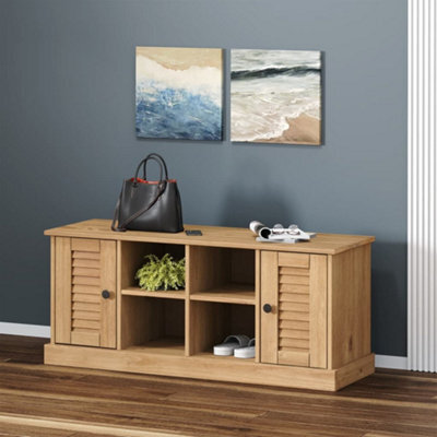 Vidaxl Shoe Bench Vigo 106X35X45 Cm Solid Wood Pine - image 1
