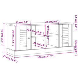 Vidaxl Shoe Bench Vigo 106X35X45 Cm Solid Wood Pine - thumbnail 3