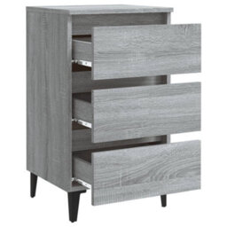 Walplus Bed Cabinet With Metal Legs Grey Sonoma 40X35X69 Cm - thumbnail 5