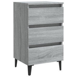 Walplus Bed Cabinet With Metal Legs Grey Sonoma 40X35X69 Cm - thumbnail 2