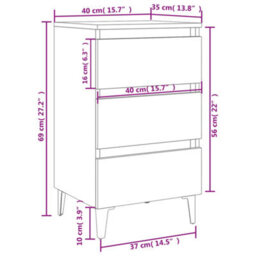 Walplus Bed Cabinet With Metal Legs Grey Sonoma 40X35X69 Cm - thumbnail 8