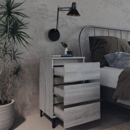 Walplus Bed Cabinet With Metal Legs Grey Sonoma 40X35X69 Cm - thumbnail 6