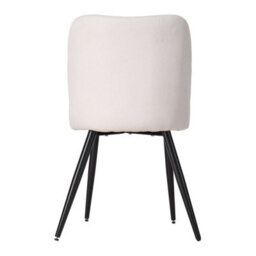Living And Home Set Of 2 White Linen Upholstered Dining Chairs - thumbnail 4
