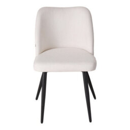 Living And Home Set Of 2 White Linen Upholstered Dining Chairs - thumbnail 2