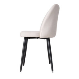 Living And Home Set Of 2 White Linen Upholstered Dining Chairs - thumbnail 3