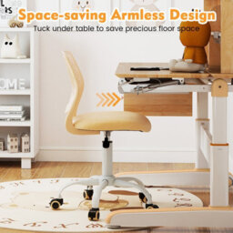Gainoom Kids Ergonomic Study Chair Yellow Adjustable Height School Desk Chair Rolling Swivel - thumbnail 5