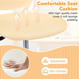 Gainoom Kids Ergonomic Study Chair Yellow Adjustable Height School Desk Chair Rolling Swivel - thumbnail 3