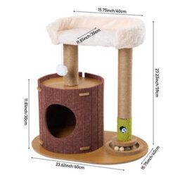 Living And Home Cat Tree With Scratching Posts And Toy, 59Cm H - thumbnail 7