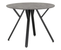 Seconique Athens Round Dining Set With Lukas Chairs - Concrete Effect/black/grey Velvet - thumbnail 3