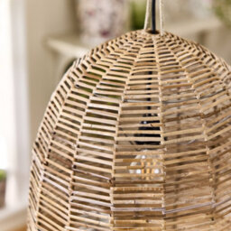 Dibor Traditional Style Wicker Bell Pendant Ceiling Light Shade - thumbnail 5
