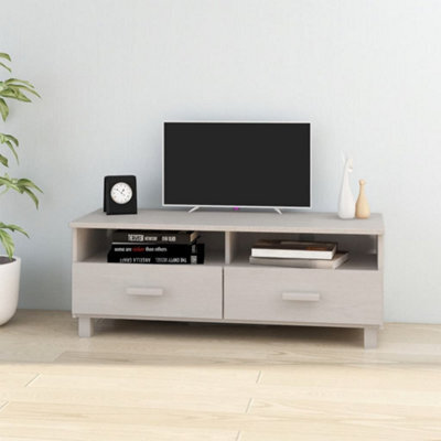 Berkfield Tv Cabinet White 106X40X40 Cm Solid Wood Pine - image 1