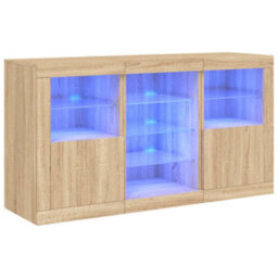 Berkfield Sideboard With Led Lights Sonoma Oak 123X37X67 Cm - thumbnail 2