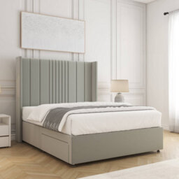 Bsspoke Charlotte Divan Bed Set Silver Plush Velvet With 54Inch Headboard  & No Drawers No Mattress In Double King 4Ft 6Ft - thumbnail 2