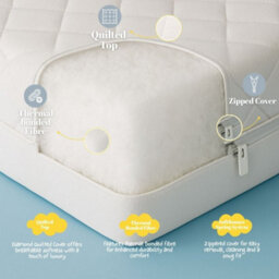 MHG Living Waterproof Baby Cot Mattress, Hypoallergenic, Breathable, Firm Support, Washable Zipped Cover 120X60X7.5Cm - thumbnail 3