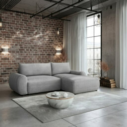 Bello L Shape Sofa Bed With Bedding Storage Contoured Cushions Modern Living Room Corner Settee Furnipol Grey Right - thumbnail 1