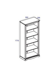 Core Products Premium Corona Tall Bookcase, Antique Waxed Pine H177.6Cm X W80.0Cm X D29.6Cm - thumbnail 6