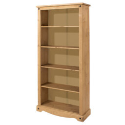 Core Products Premium Corona Tall Bookcase, Antique Waxed Pine H177.6Cm X W80.0Cm X D29.6Cm