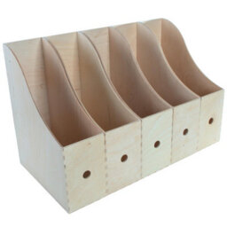 Woodeedoo Set Of 5 Wooden Magazine Rack Vertical File Holder Folder Stand Document Organiser For Desk Or Office Shelf - thumbnail 9