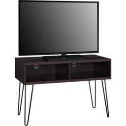 "Gr8 Home Dorel Owen Espresso Retro Tv Stand Wooden Metal Table Furniture With Shelves Up To 42""" - thumbnail 4