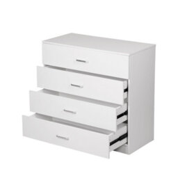 Alivio 4 Drawers Bedside Cabinet Chest Of Drawers For Office Bedroom (White) - thumbnail 1