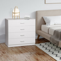 Alivio 4 Drawers Bedside Cabinet Chest Of Drawers For Office Bedroom (White) - thumbnail 6