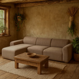 Wyld Haus Bilbao Boucle Beige Left-Facing L-Shaped Chaise Longue Sofa 3-Seater - thumbnail 1