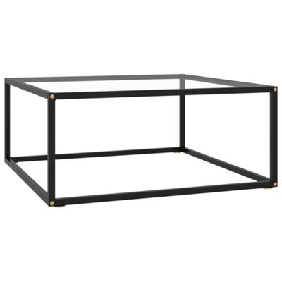 Berkfield Coffee Table Black With Tempered Glass 80X80X35 Cm - image 1