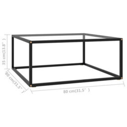 Berkfield Coffee Table Black With Tempered Glass 80X80X35 Cm - thumbnail 5