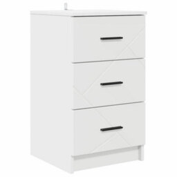Walplus Bedside Cabinet White 38 X 38 X 66 Cm Engineered Wood - thumbnail 2