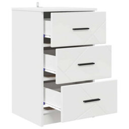 Walplus Bedside Cabinet White 38 X 38 X 66 Cm Engineered Wood - thumbnail 5