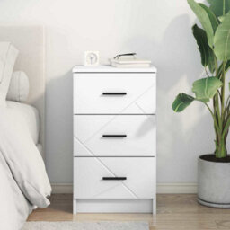 Walplus Bedside Cabinet White 38 X 38 X 66 Cm Engineered Wood - thumbnail 4