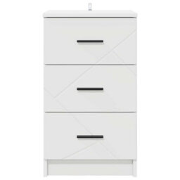 Walplus Bedside Cabinet White 38 X 38 X 66 Cm Engineered Wood - thumbnail 6