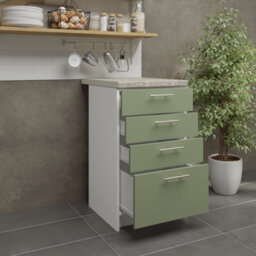 Jd Greta Kitchen Base Drawer Unit 500mm Cabinet With Fronts 50Cm Sage Green Matt With Worktop - thumbnail 3
