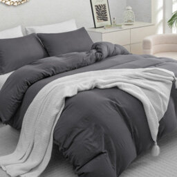 Pamposh King Size Duvet Cover Set Pre-Washed Microfibre Bedding Set Lightweight Premium Quilt Cover Set With Zipper Closure - thumbnail 1