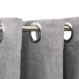 Walplus Linen-Look Blackout Curtains With Grommets Grey 290X245Cm - thumbnail 3