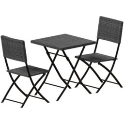 Lassic Garden Vida Capri Grey 2 Seater Rattan Garden Outdoor Ukfr Bistro Set - thumbnail 7